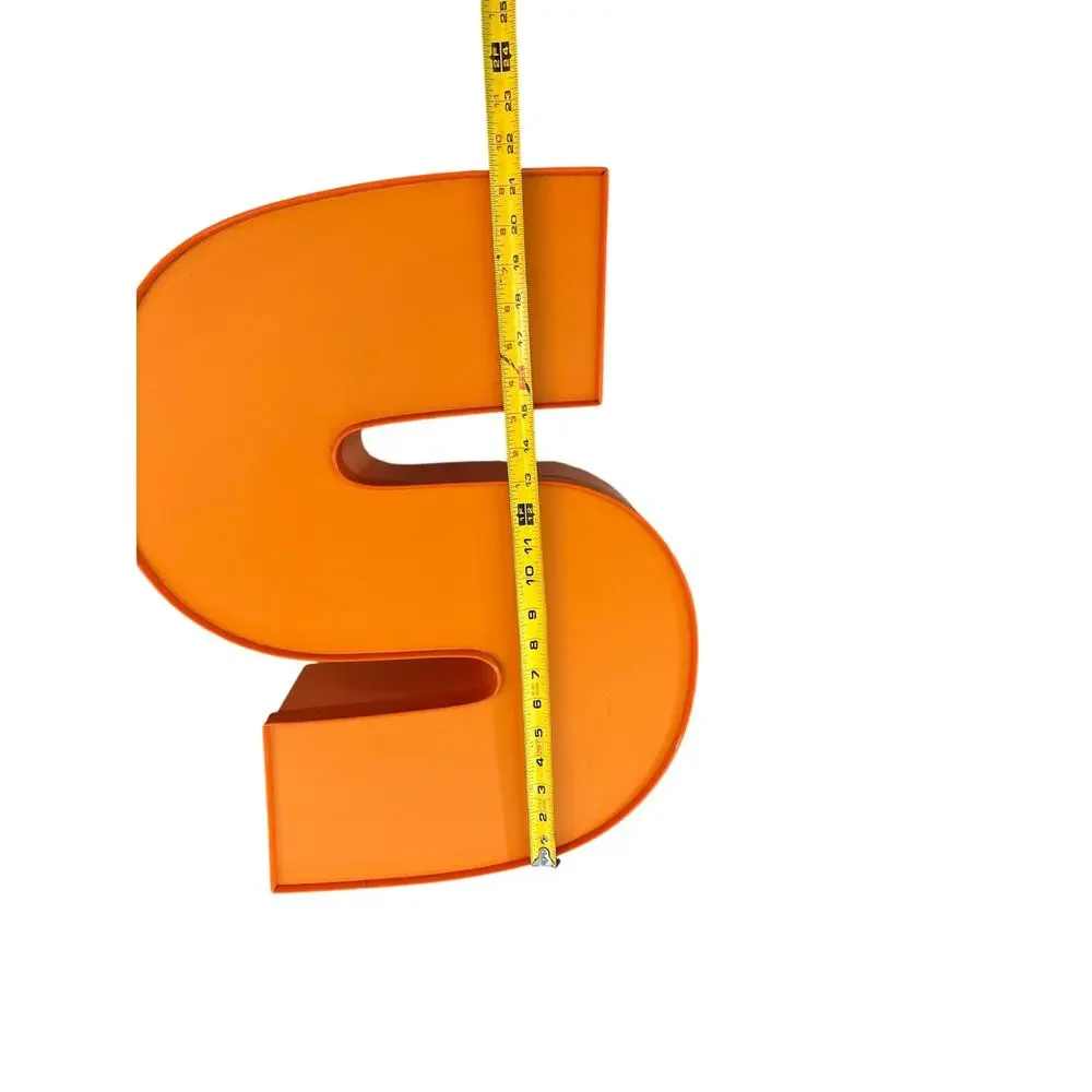 Commercial Channel Letter S Storefront Sign 22” SSC Lighted Orange